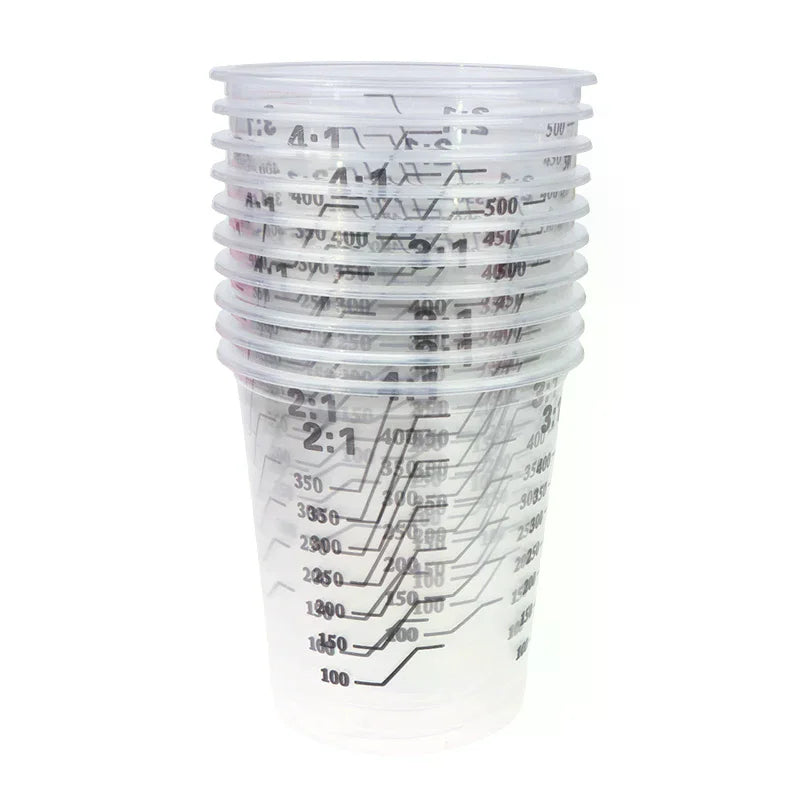 Disposable Clear Plastic Paint Mixing Cups Pot Calibrated Cup Zpaxo