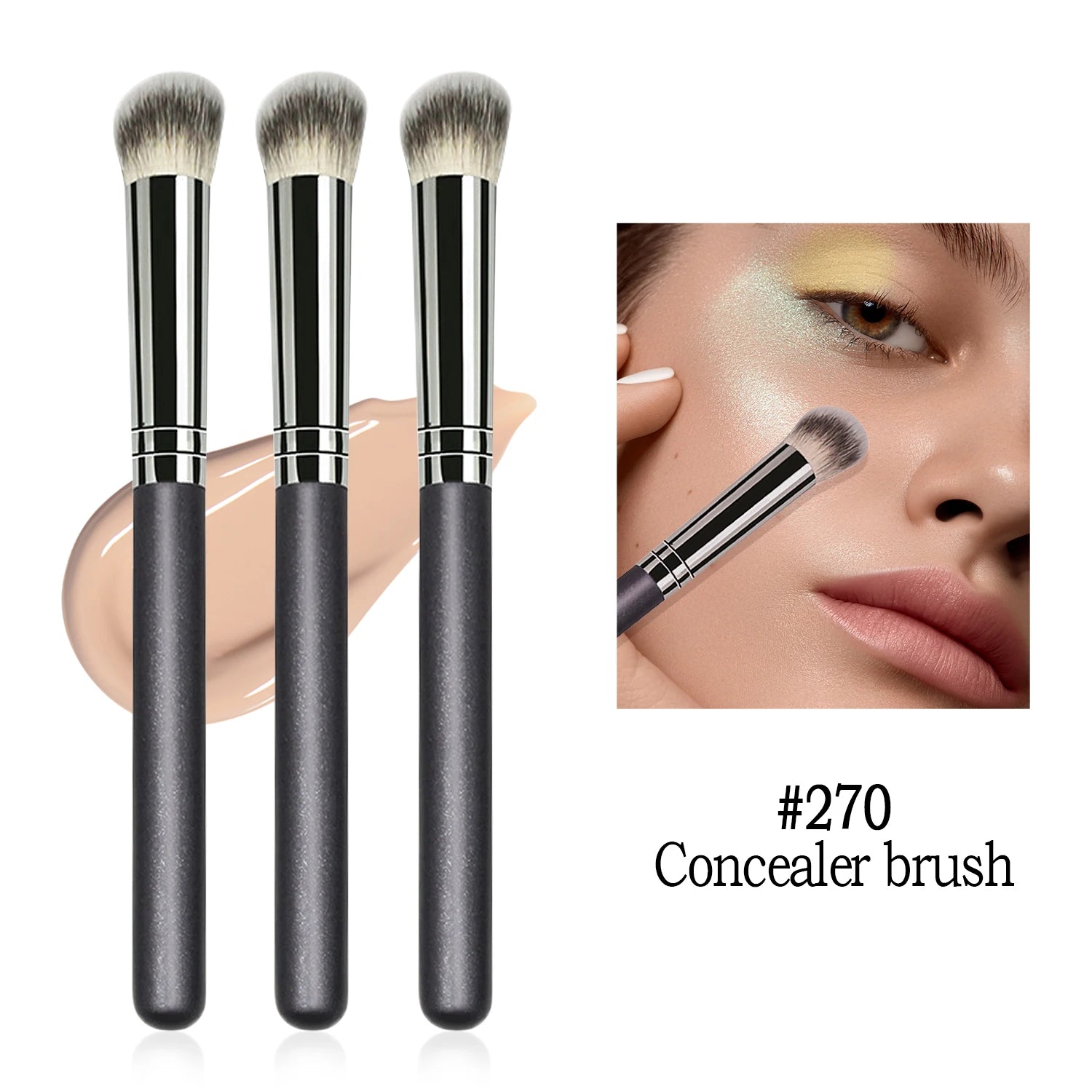 Concealer Brush - Disappear Seamless finish concealer brush soft, fiber hair, stylish design single side brush, convenient Zpaxo 01