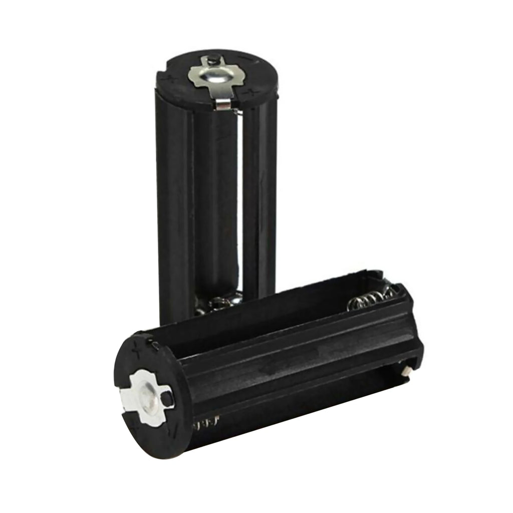 3-AAA Battery Holder Black Plastic Box Cylindrical Case Flashlight