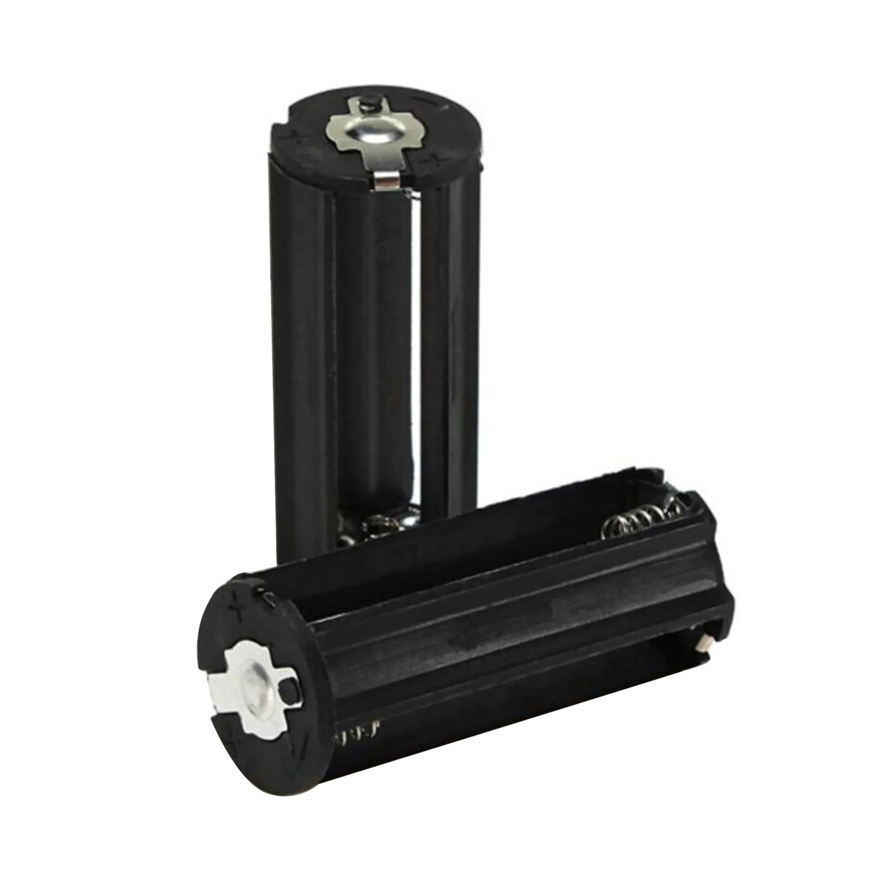 3-AAA Battery Holder Black Plastic Box Cylindrical Case Flashlight