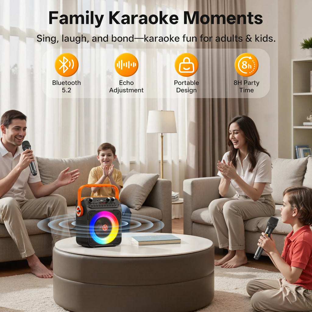 T35 Power Karaoke Bluetooth Speaker Music Rhythm Light 360 Degree
