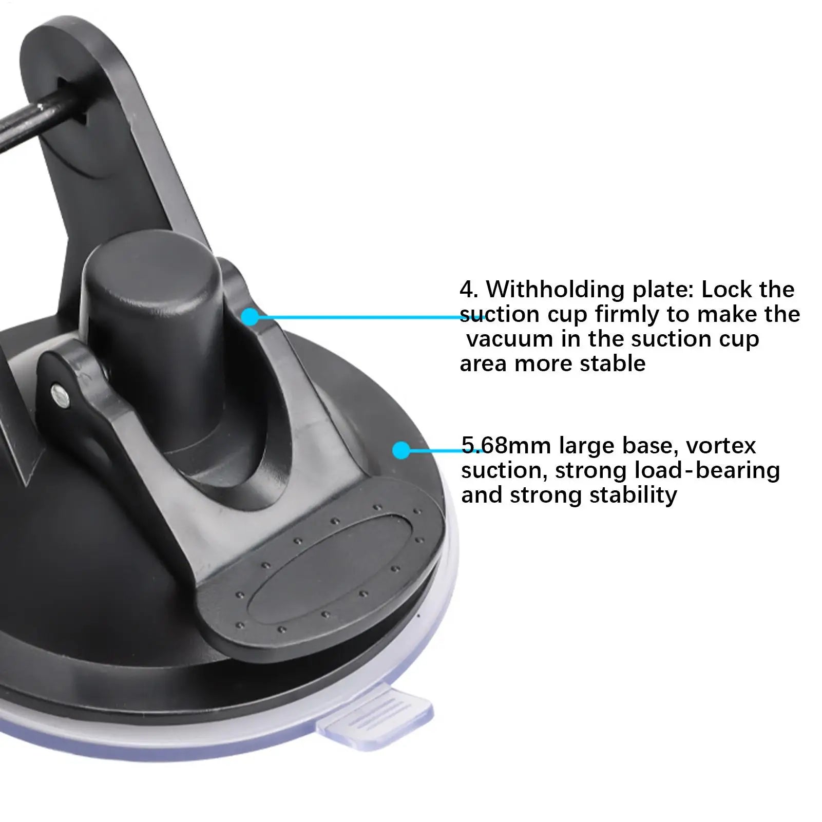 Car Dash Cam Mount 180 Degree Adjustable Camera Holder 68mm Suction Cup Auto Dash Cam Base Bracket for Car Dashboard Windshield Zpaxo