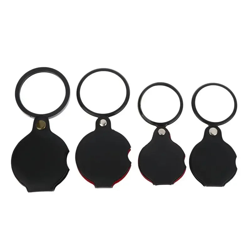 1Pc 50/60/70MM Folding Magnifying Glass Folded Leather Case Portable Handheld Jewelry Loupe 8X Mini Magnification Zpaxo