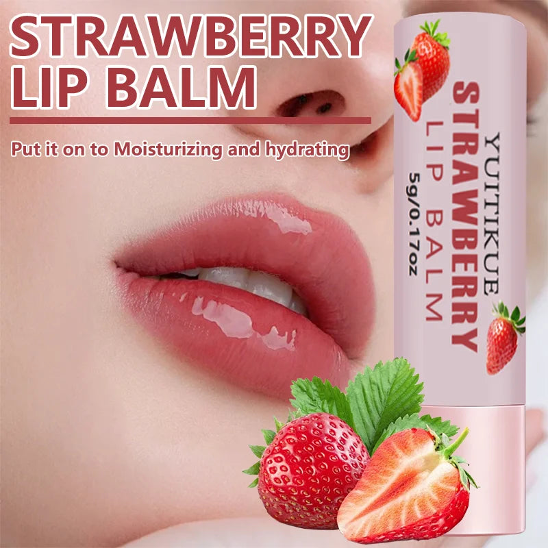 YUITIKUE Strawberry Lip Balm – Hydrating & Glossy Lips Lip Balm Zpaxo