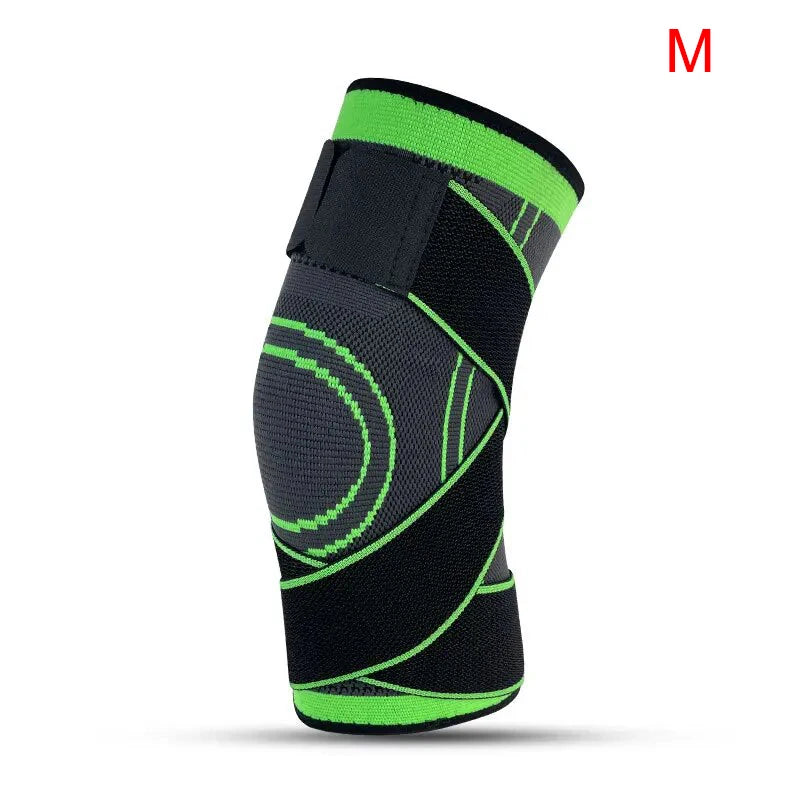 Knee Compressions Sleeve Adjustable Sports Knee Pad Patella Stabilizer Brace Support For Hiking Soccer Basketball Running Sport Zpaxo M-Green