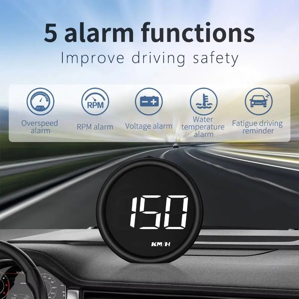 HUD Car Head Up Display Universal Plastic Digital Speedometer KMH MPH Zpaxo