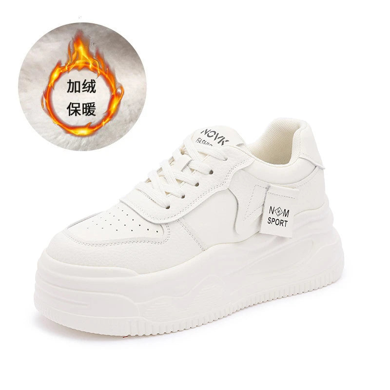Women's Platform Chunky Sneakers Lace Up Design Sport Tag Detail Two Zpaxo