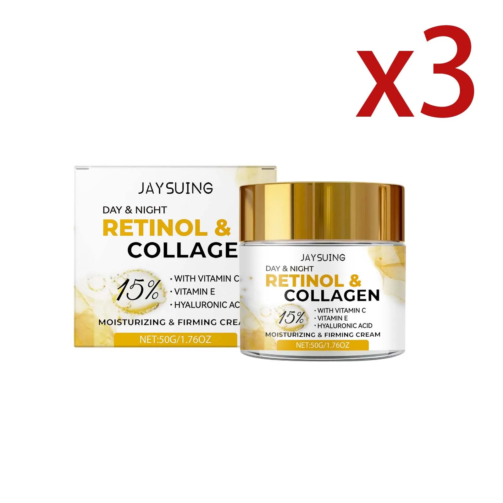 Jaysuing Collagen Facial Cream – Anti-Aging Moisturizer 50g Facial Moisturizer Cream Zpaxo 3x50g 50g