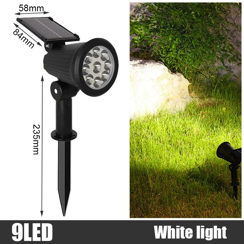 9 4 LED Solar Ground Lights Outdoor IP65 Waterproof Brightness Zpaxo 9led-White Light