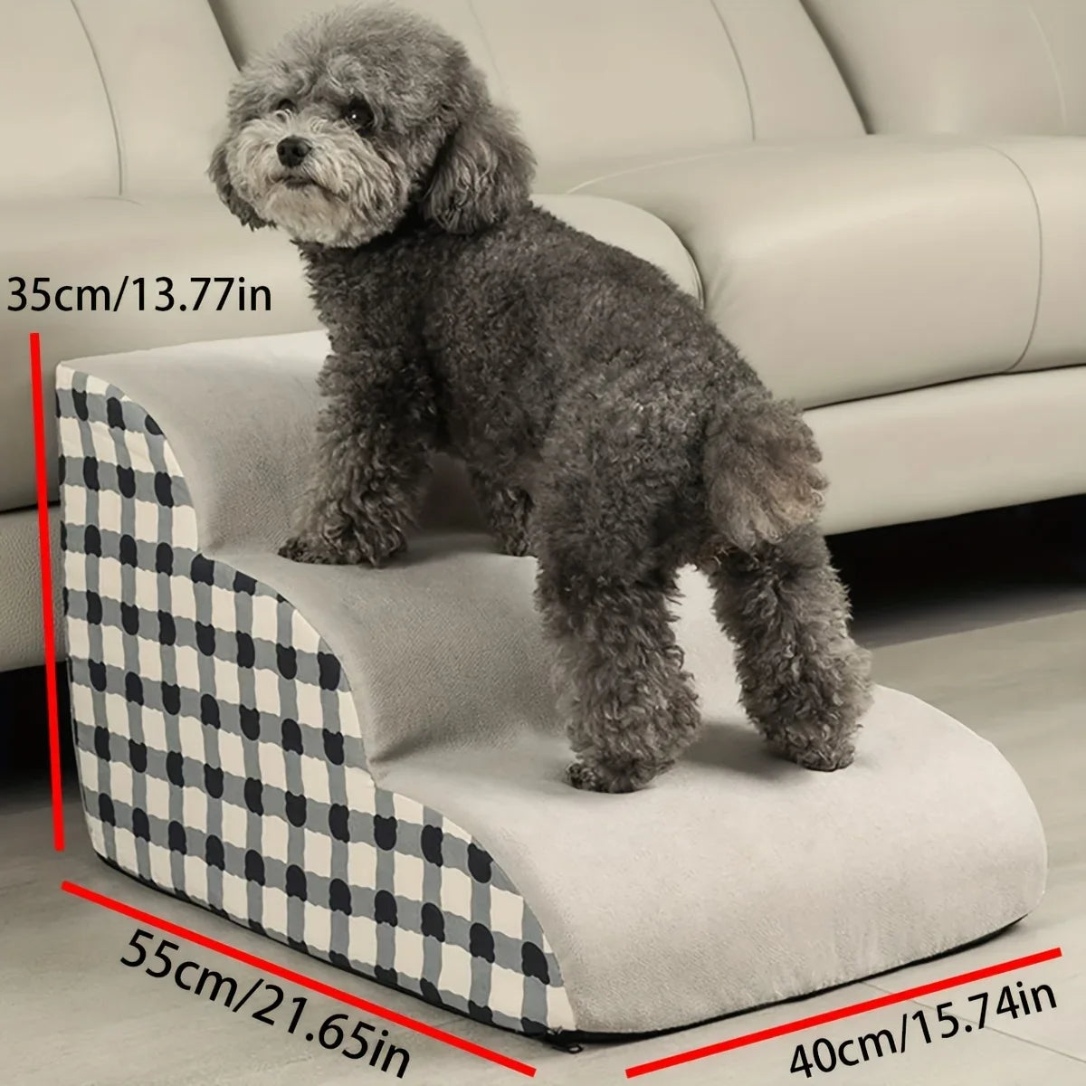 Pet 2/3 Steps High Density Foam Dog Secure Stairs Ramps Non-Slip Pet Steps for Older Dogs Pet with Joint Pain Sofa Bed Ladder Zpaxo 3 floors Check