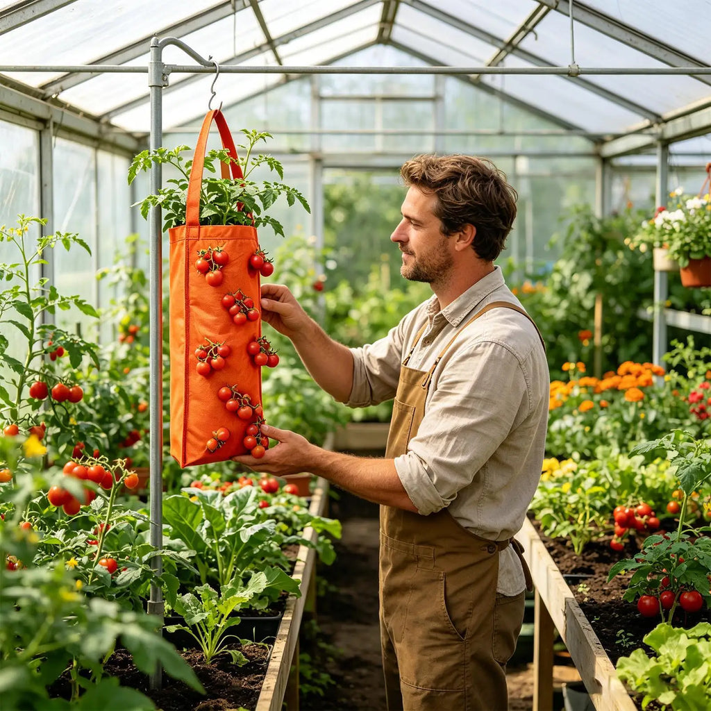 Upside Down Tomato Planter 10 Holes Upside Down Floating Fabric Pot Strawberry Growing Containers for Outdoor Indoor Garden Zpaxo