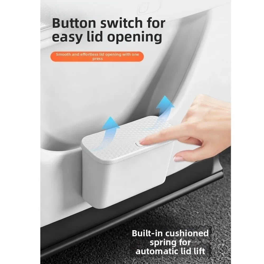 Car Mounted Hanging Garbage Bin Press Lid Multifunctional Storage Zpaxo