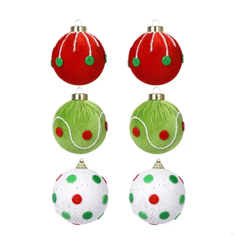 1 Box Festival Plush Sphere Decorations Colorful Dots Christmas Tree Zpaxo