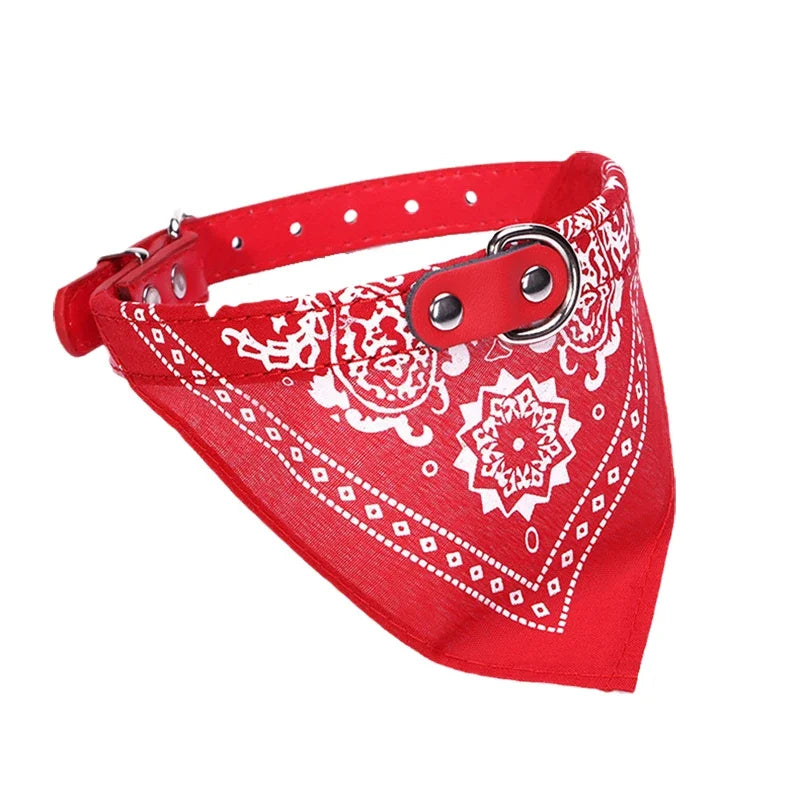 Adjustable PU Polyester Knit Pet Bandana Collar Scarf Saliva Towel Zpaxo Red XS-suit 1.5-3.5kg
