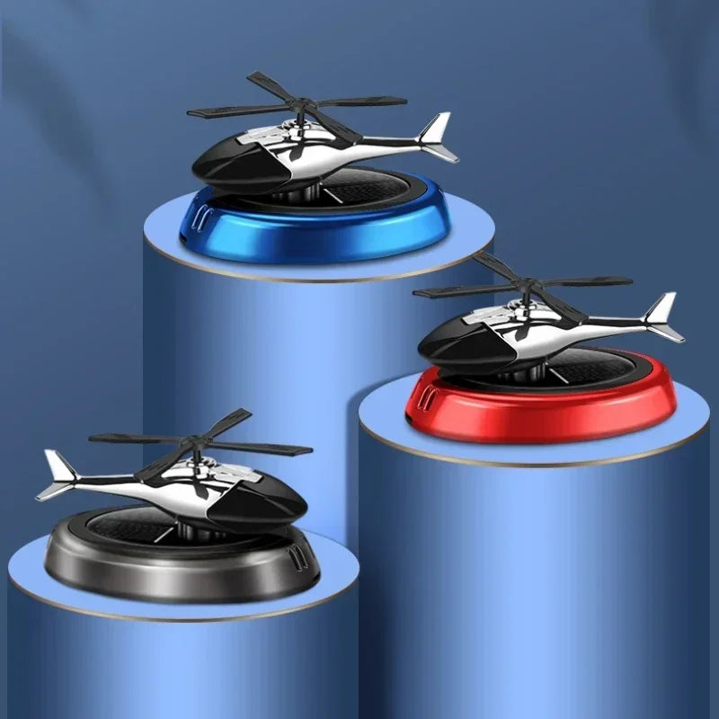 Solar Fragrance Car Air Freshener Helicopter Solar Power Rotating Propeller Aroma Diffuser Aromatherapy Machine Ornaments Zpaxo