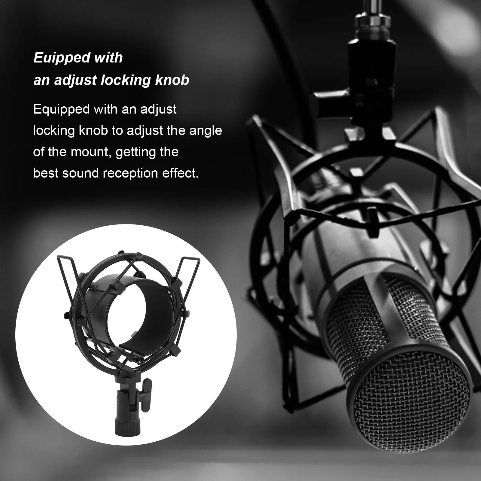 65mm Microphone Shock Mount Mic Clip Holder Anti Vibration Anti Vibration Mic Holder for 55‑65mm Diameter Studio Mic Zpaxo