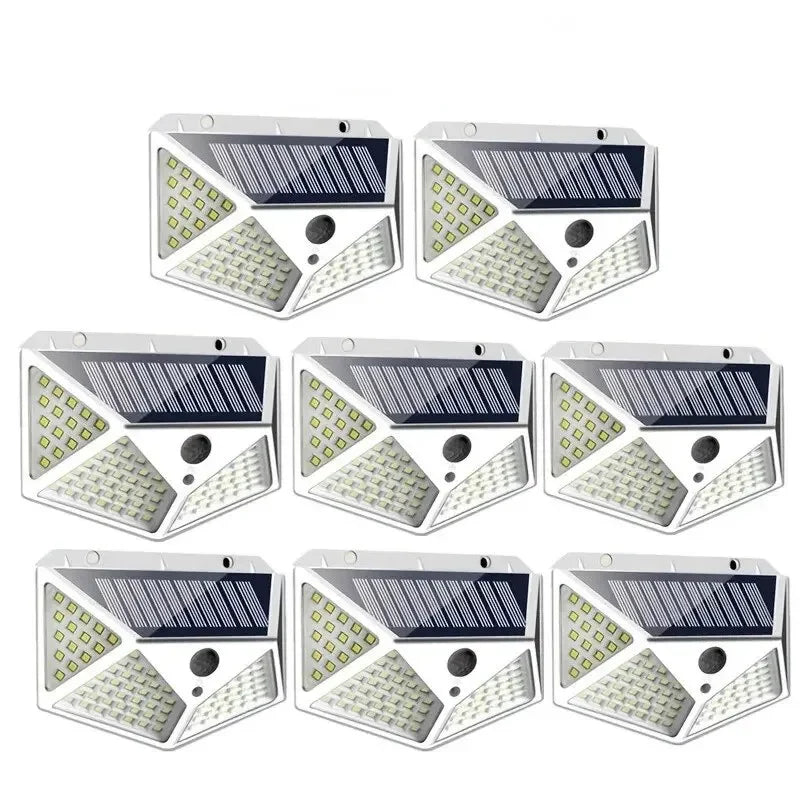 100 LED Solar Wall Light PIR Motion Sensor – IP44 Outdoor Lamp
