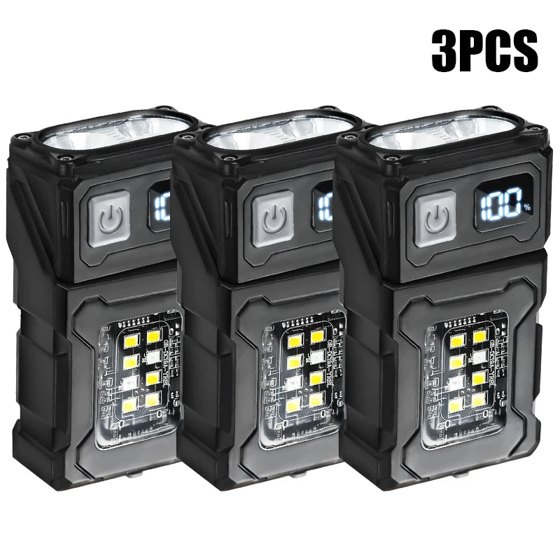KDULIT Mini LED COB Flashlight – Type-C Rechargeable Torch
