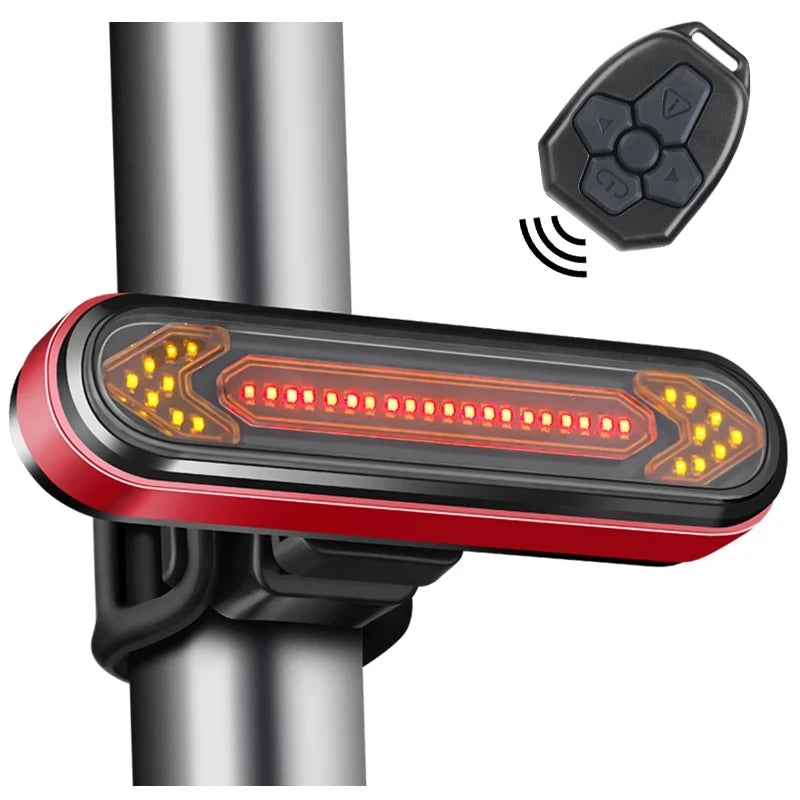 Bicycle Light USB Rechargeable Tail Light Warning Bike Rear Light Smart Wireless Remote Turn Signal Light LED Bicycle Lantern Zpaxo