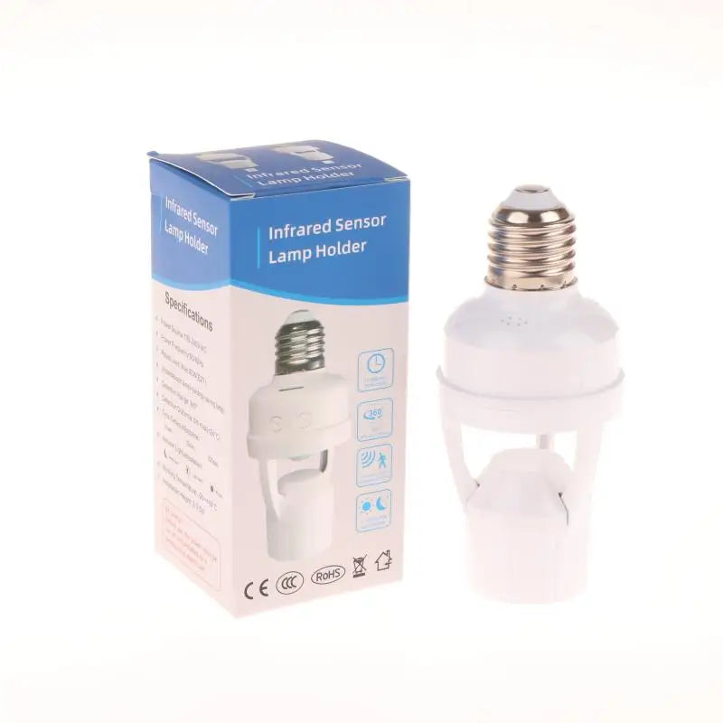 E27 Socket Converter PIR Motion Sensor LED Lamp Base Intelligent Zpaxo