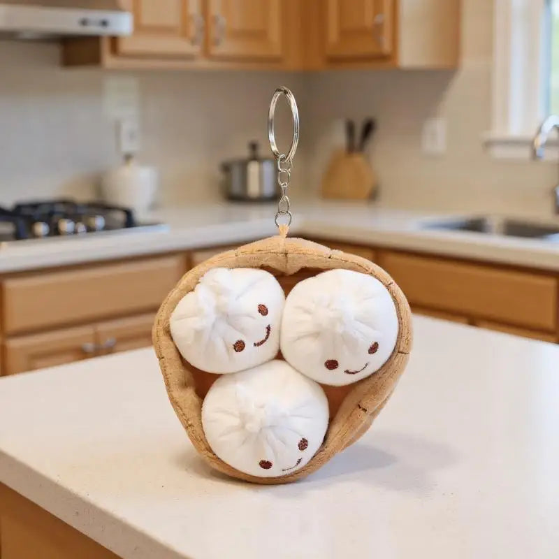 Birthday Present Idea Kawaii Xiaolongbao Keychain Soft Cartoon Bun Zpaxo
