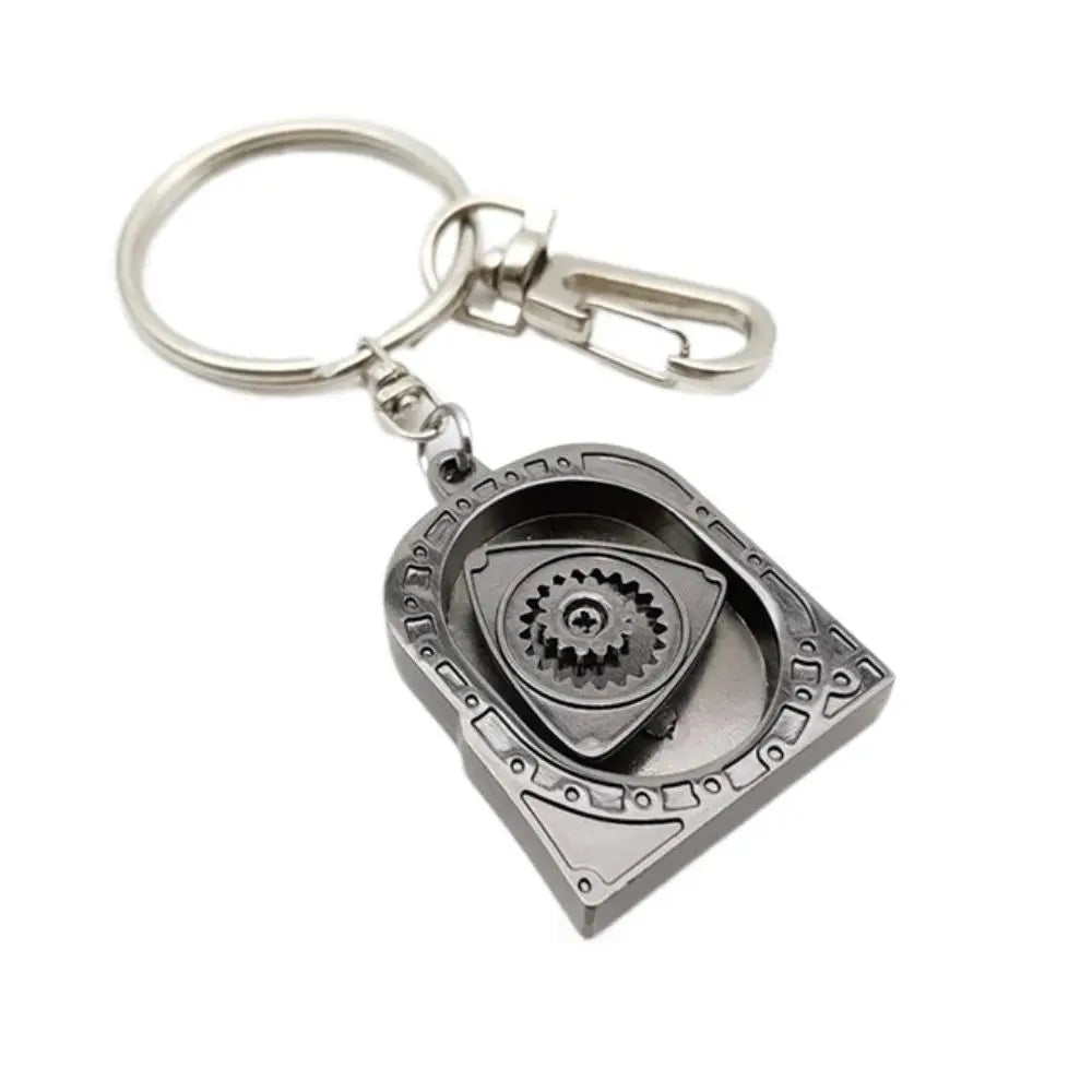 Zinc Alloy Spinning Rotor Keychain Mechanical Smooth Automotive Engine Rotary Keyring High Playability Creative Zpaxo