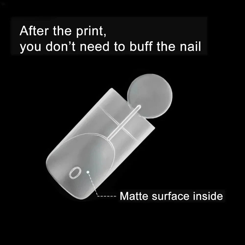 140PCS Matte Surface French Nail Dual Forms with Inner French Line Quick Extension Full Cover Dual Nail Molds 14 Sizes Reusable Zpaxo
