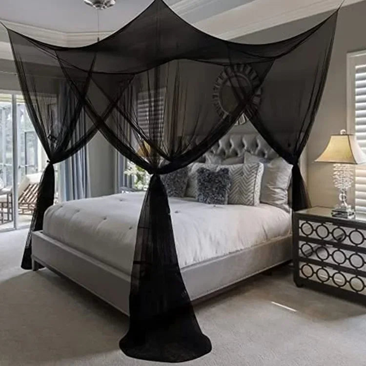 Sexy Mosquito Net Palace Four Door King Queen Double Home Single Bed