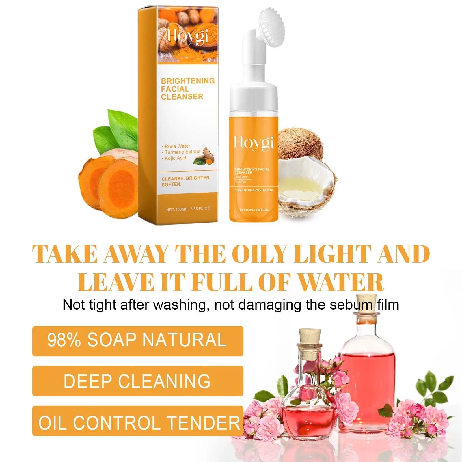 Turmeric Kojic Acid Foaming Facial Cleanser – Acne & Brightening Foaming Facial Cleanser Zpaxo