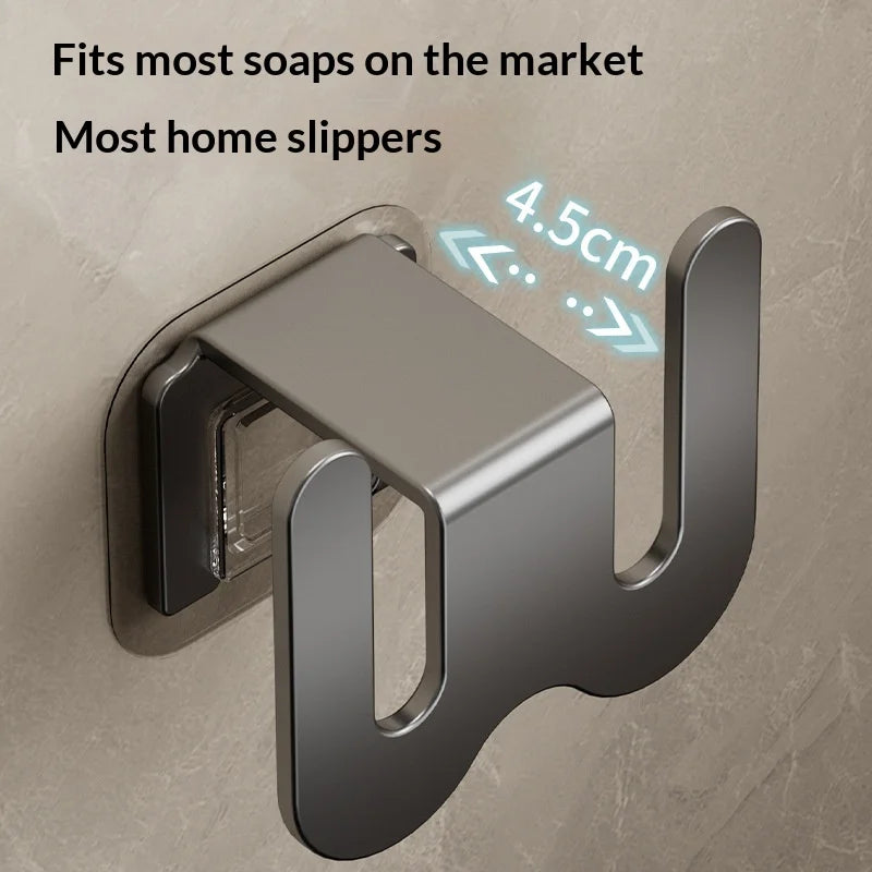 New Bathroom Slipper Rack, Wall-mounted, No-drill, Drip-drying Hook on The Wall Behind The Bathroom Door, Shoe Storage Shelf Zpaxo