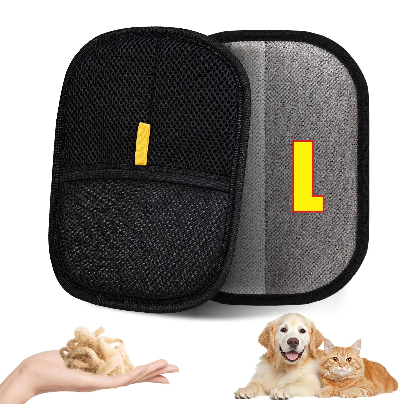 Pet Electrostatic Hair Removal Gloves Dog Cat Hair Removal Brush Gloves Hair Adhesive Gloves Carpet Clothing Hair Cleaning Brush Zpaxo BLACK-L 5PCS