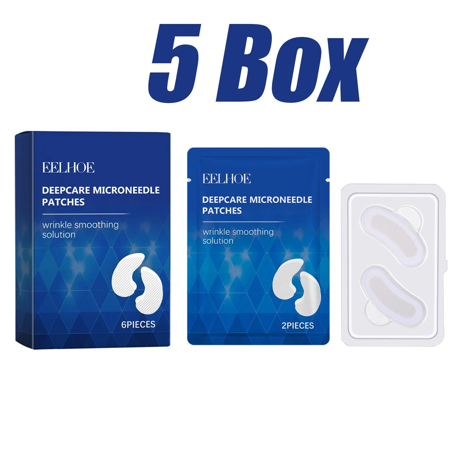 Hyaluronic Acid Microneedle Eye Patches – Dark Circles & Anti-Aging Microneedle Eye Patches Zpaxo 5 Boxed