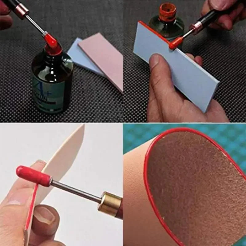 Brass Head DIY Leather Edge Treatment Roller Pen Sandalwood Oil