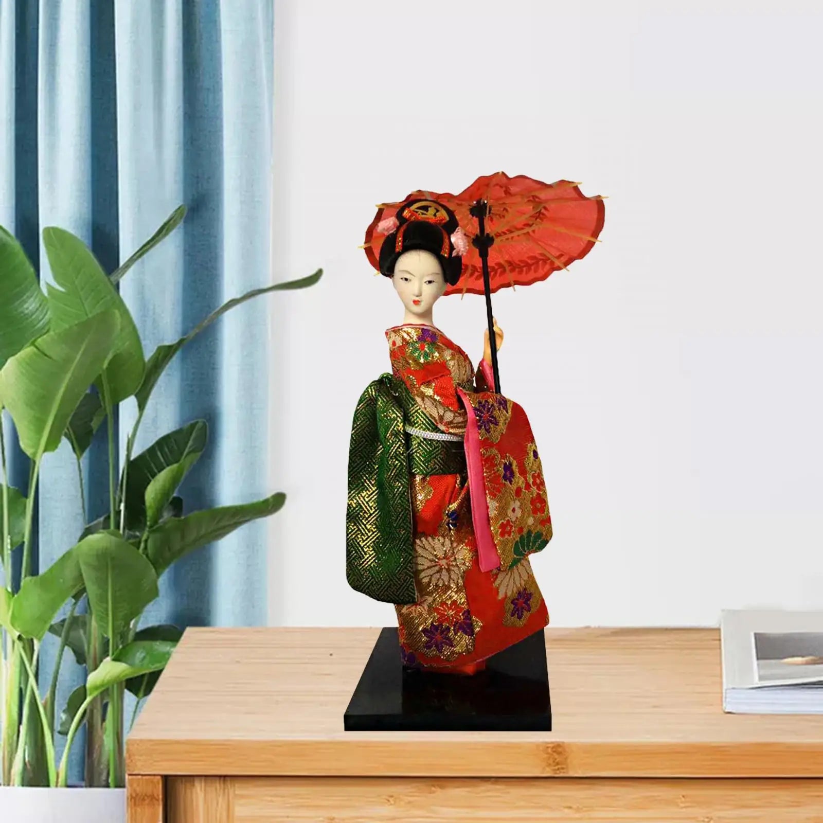 Japanese Geisha 9" Free Standing Oriental Ancient Kabuki Girl Statue Kimono Dolls Ornament for Shelf Table Home Office Decor Zpaxo Style D