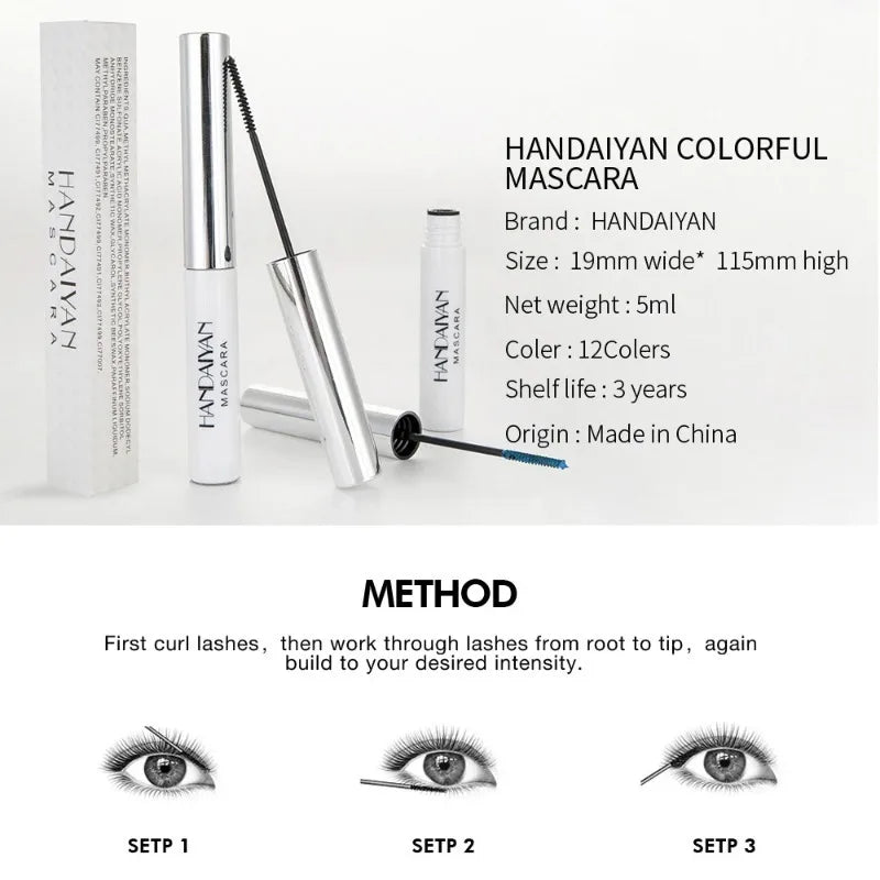 12 Mascara Waterproof Fast Dry Eyelashes Curls Extension Festival