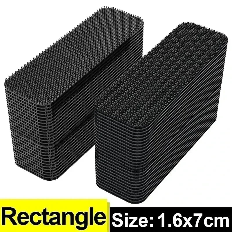 New Carpet Fixing Stickers Double Faced High Adhesive Car Carpet Fixed Patches Home Floor Foot Mats Anti Skid Grip Tapes Zpaxo Rectangle 1.6x7cm 30pairs