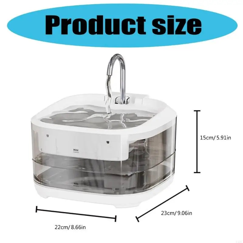 Quiet Pet Drinking Fountain Stainless Steel Design Automatic