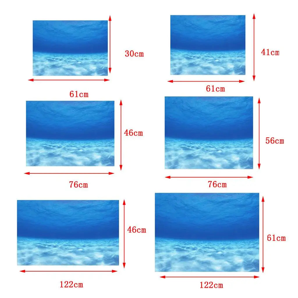 Aquarium Background Fish Tank Decoration Picture, PVC Self - Adhesive Poster Style Backdrop Decoration Paper Sticker Zpaxo