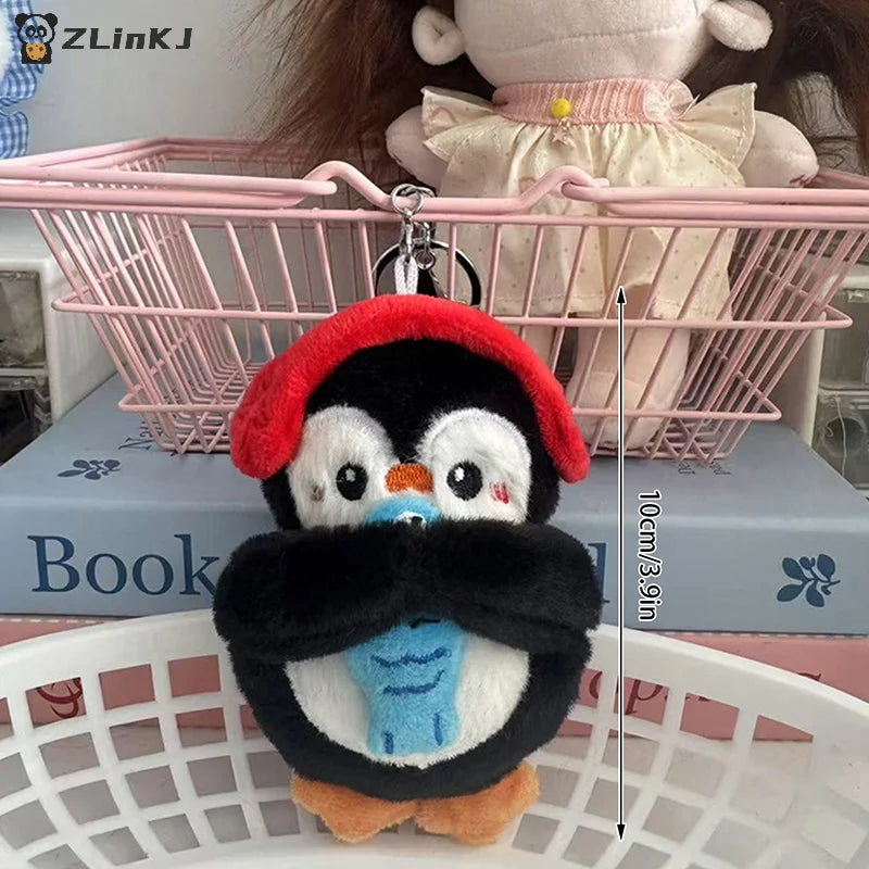 ▶1pcs 10cm Cartoon Penguin Plush Toy Keychain Backpack Pendant Bag Decor Kid Gift Zpaxo