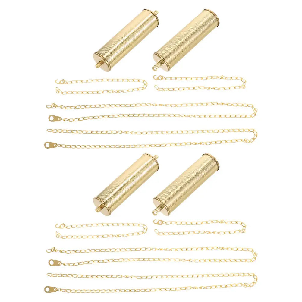 2Sets Metal Hollow Decorative Hammer Flower Pattern Clock Replacement Chain Floor Mechanical Clock Parts Repair Accessories
