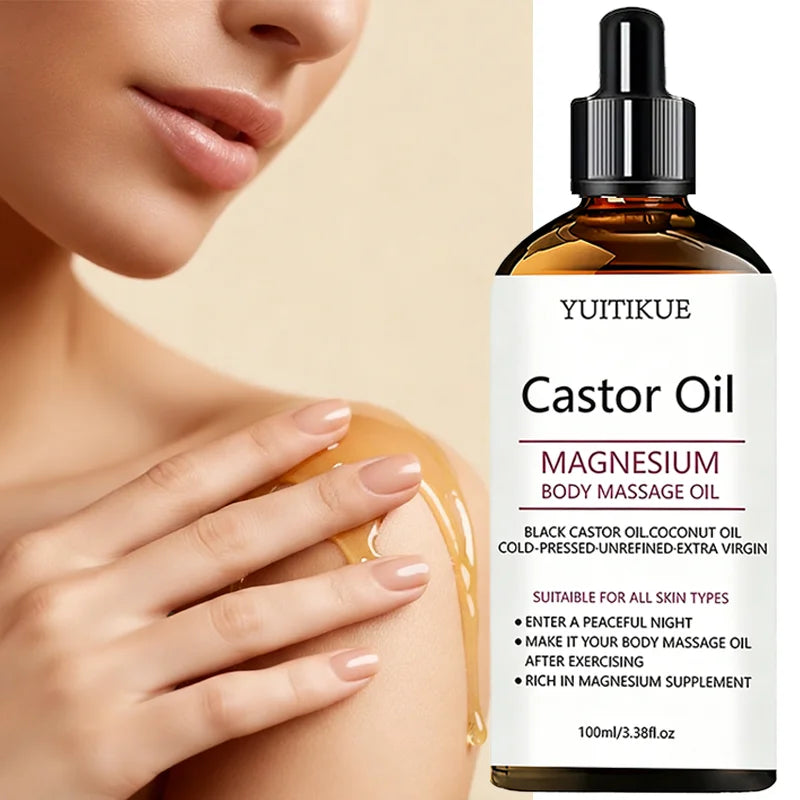 YUITIKUE Castor Oil Magnesium Body Massage Oil 100ml Body Massage Oil Zpaxo