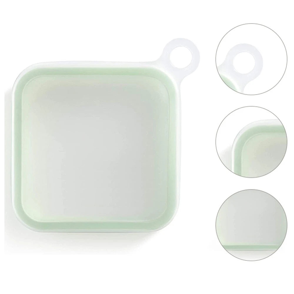Portable Silicone Sandwich Toast Bento Box With Handle Food Container Snack Box Student Office Worker Lunch Box Zpaxo