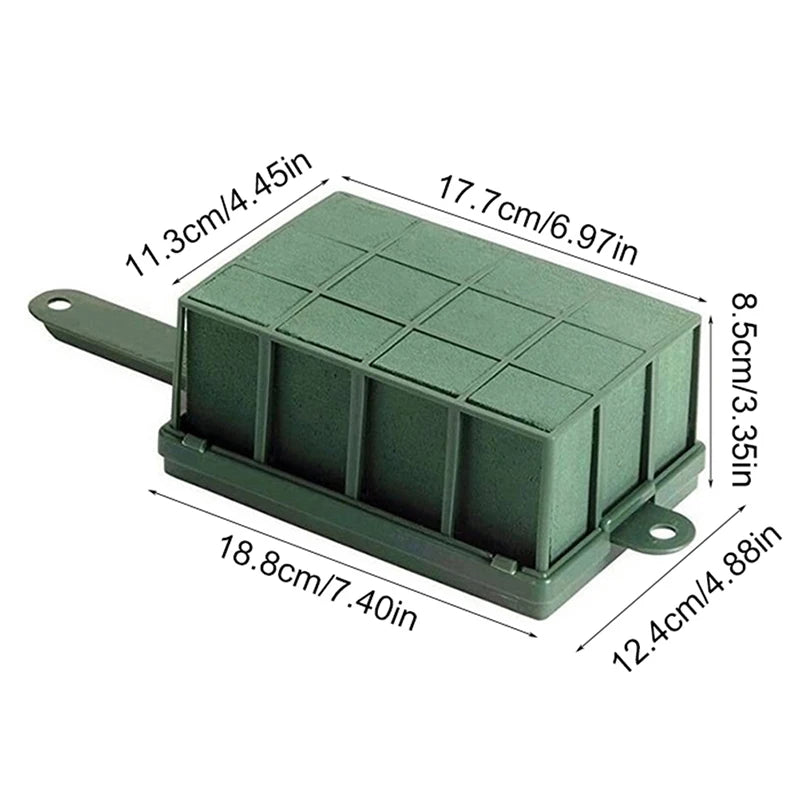 1Pc DIY Rectangle Dry Floral Foam Bricks Flower Holder Flower Stand Foam Blocks Artificial Flower Arrangement Cage With Handle Zpaxo