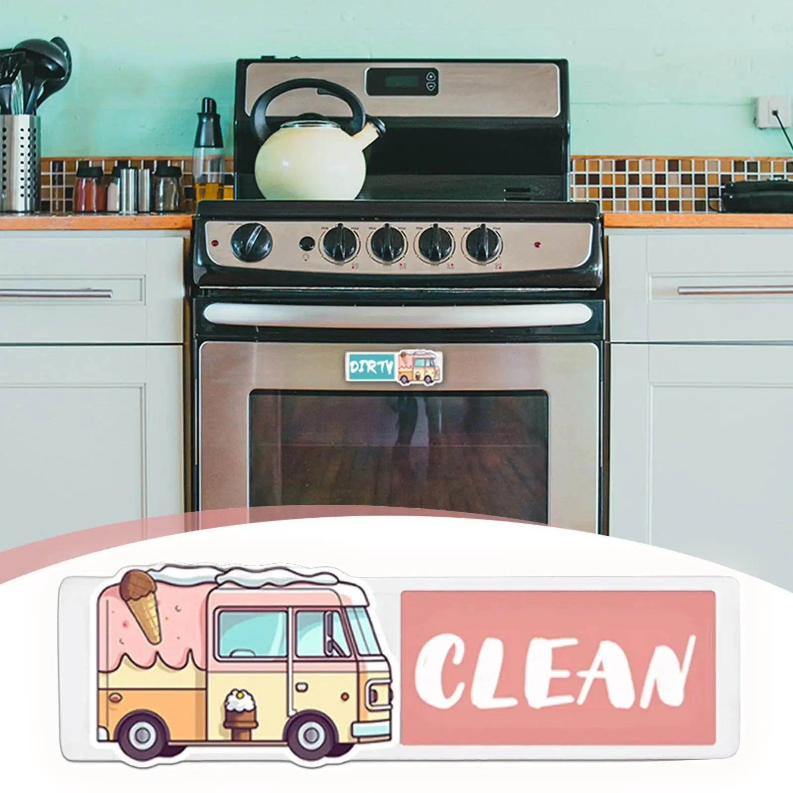 Dishwasher Sign Adhesive Non-scratch Cute Decor Clean-dirty Magnet