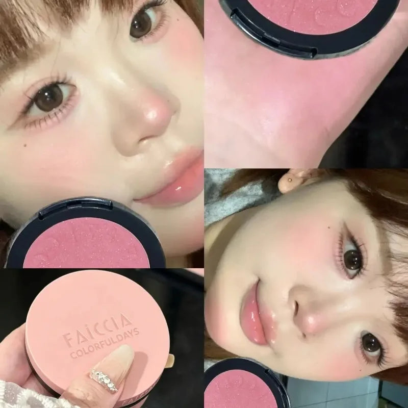 Monochrome Blush Matte Shimmer Natural Cheek Brightening Face Zpaxo 05