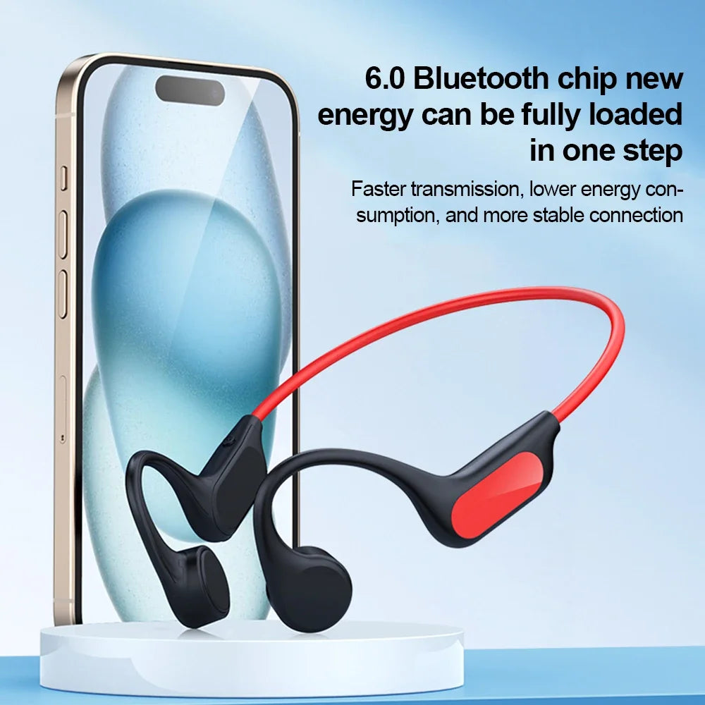 Bluetooth 6 0 Bone Conduction Earphones Sports Wireless Headphones