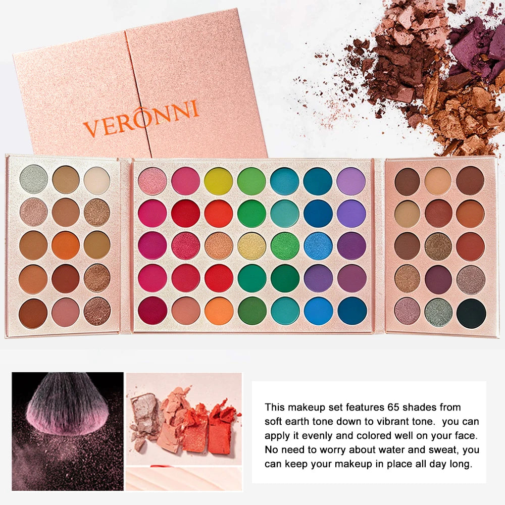 65-Color Eyeshadow Palette Makeup-high Pigmented Eye Make Up Tool Zpaxo