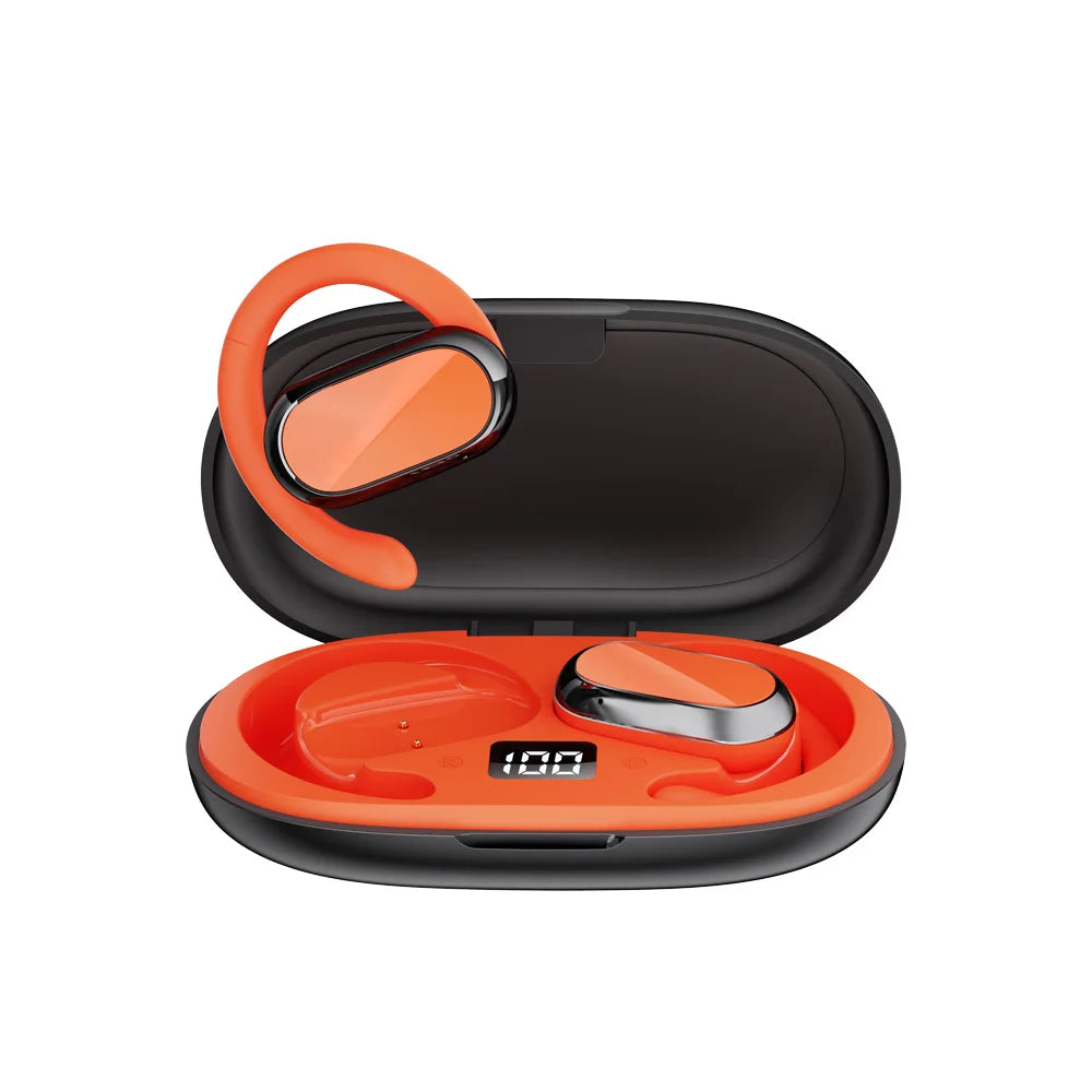 Open Ear Headphones Bluetooth 5 3 Wireless Earphones True Earbuds Zpaxo Orange