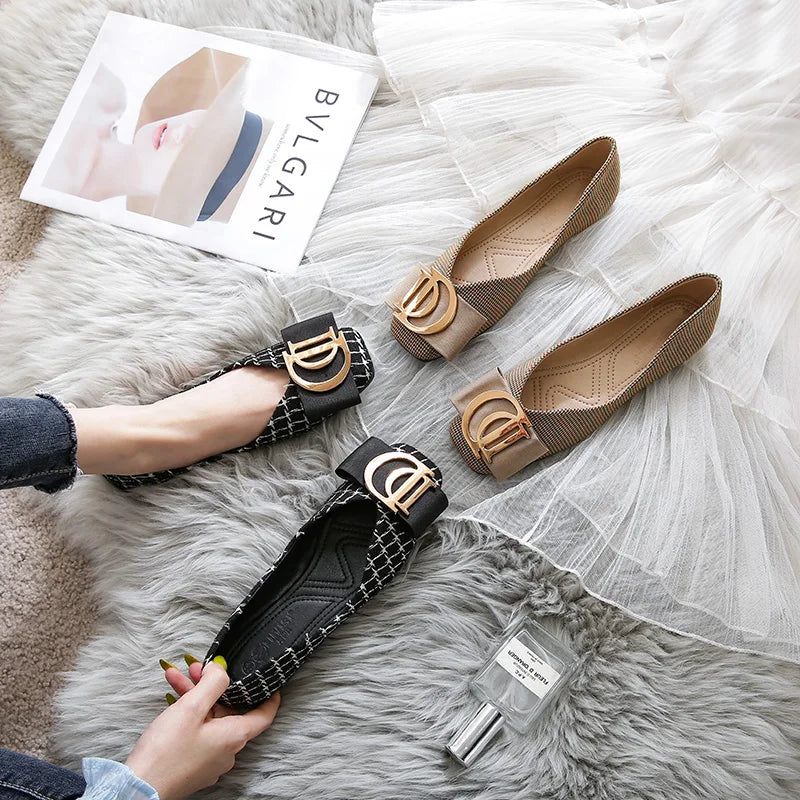 Large Size 44 45 46 Women's Flat Shoes for Women 2023 New Square Toe Luxury Ladies Loafers Women's Shoes Small Size 31 32 33 Zpaxo