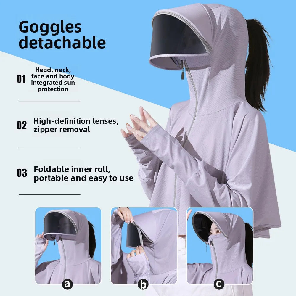 Women's Summer Ice Silk Sun Protection Jacket Lightweight Breathable